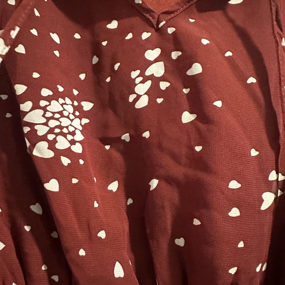 Maroon/White hearts Wild Blue x Sadie Robertson Dress - Picture 2 of 2